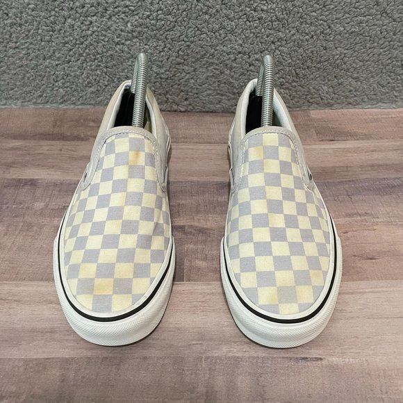 Vans Off The Wall Checked Teal White Sneakers Womens Sz 8.5 Mens Sz 7 SHIPS ASAP - Picture 2 of 8